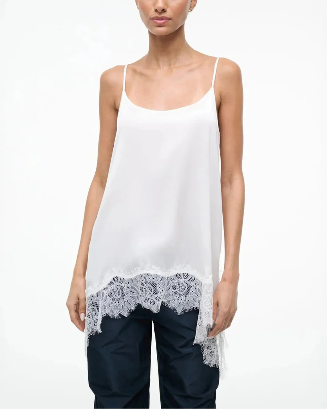 Staud Chloe Silk Cami Top - White - Image 2