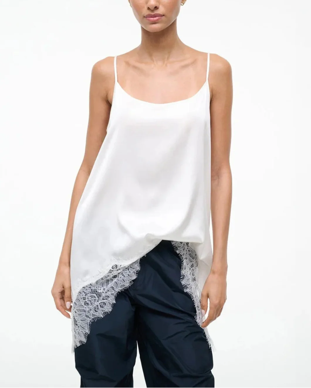 Staud Chloe Silk Cami Top - White - Image 5