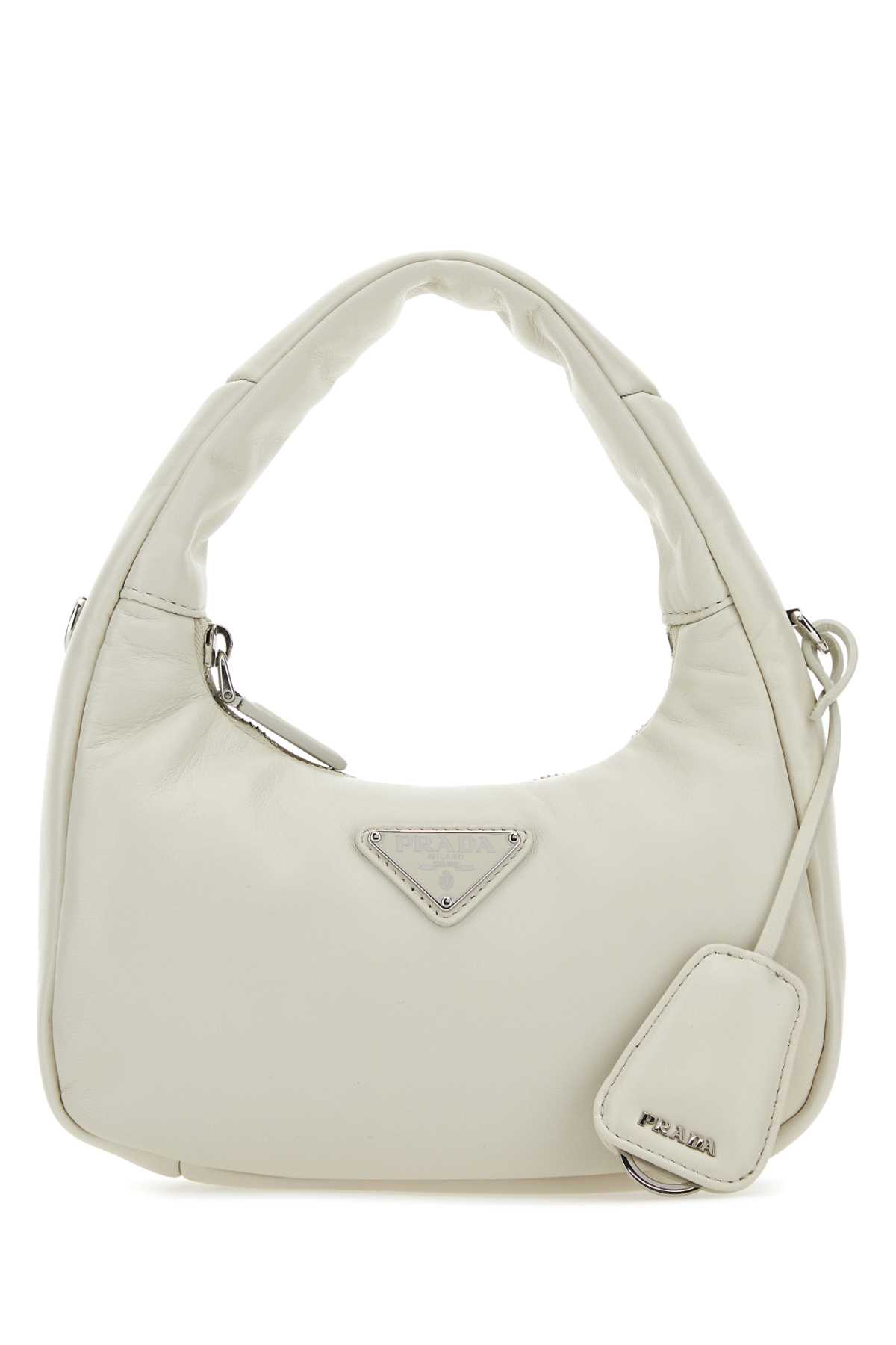 Prada Chalk Nappa Leather Mini Prada Soft Handbag - Bianco