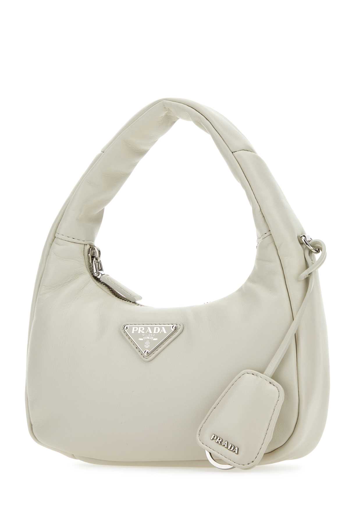 Prada Chalk Nappa Leather Mini Prada Soft Handbag - Bianco - Image 2