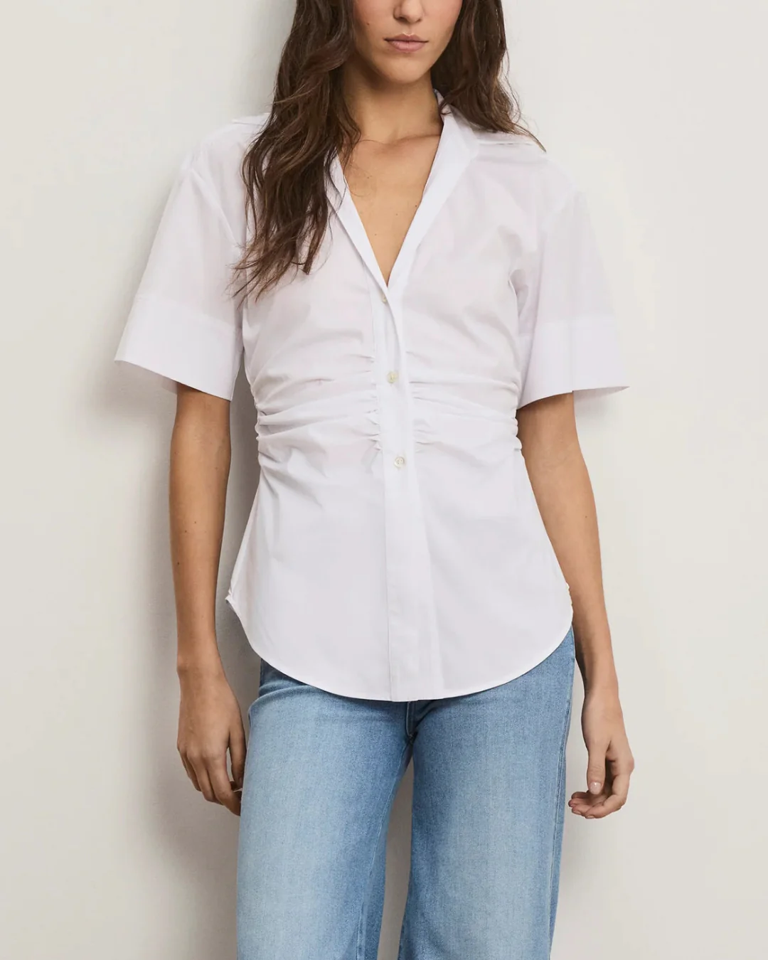 Veronica Beard Devra Short Sleeve Top - White - Image 2