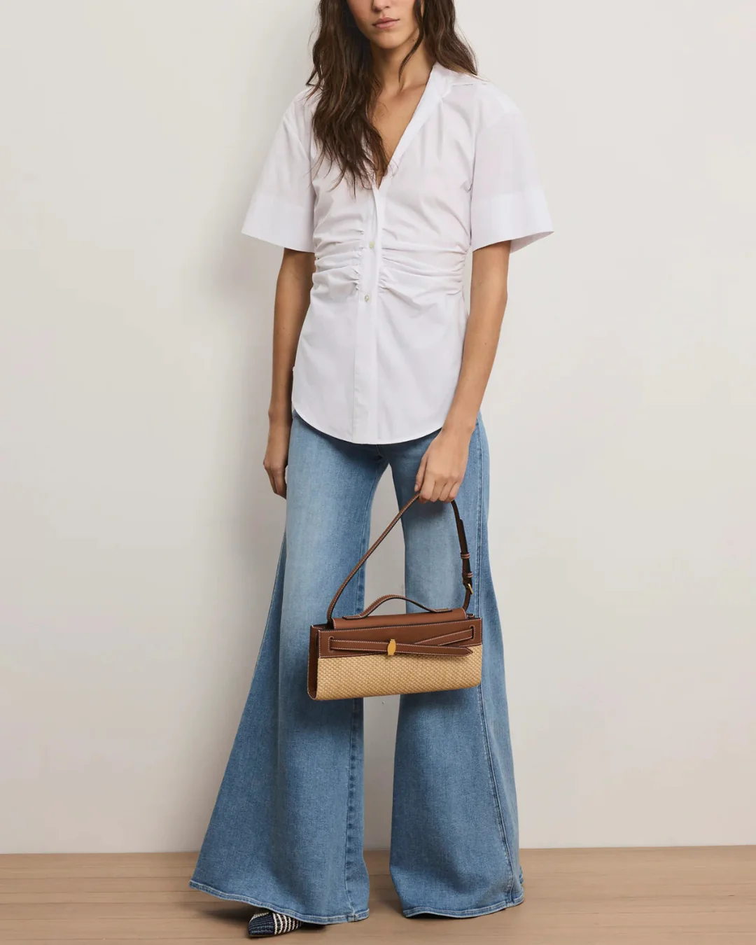Veronica Beard Devra Short Sleeve Top - White - Image 3