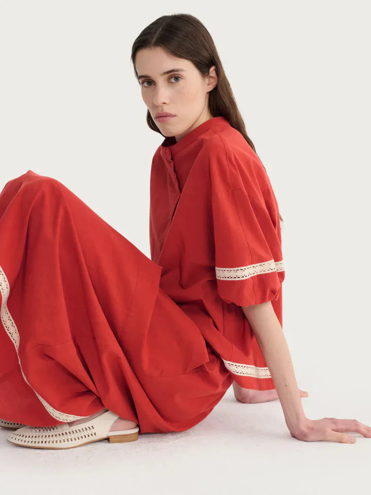Bobo Choses Contrast Trim Puff Sleeve Shirt - Image 5