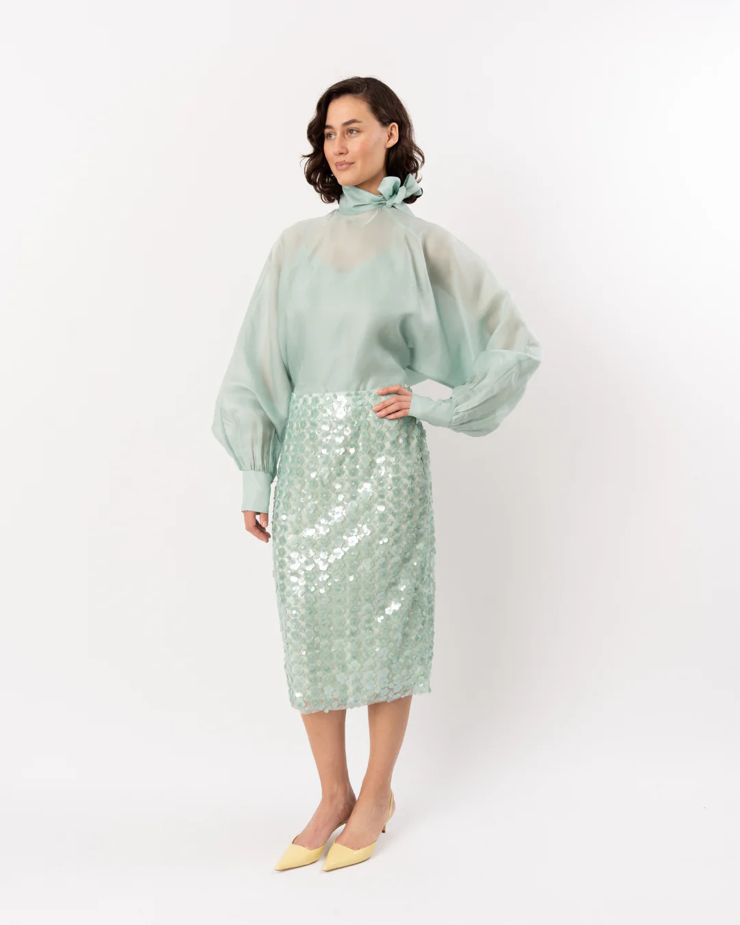 LA FUORI Chryalis Tie-Up Top - Mint - Image 3