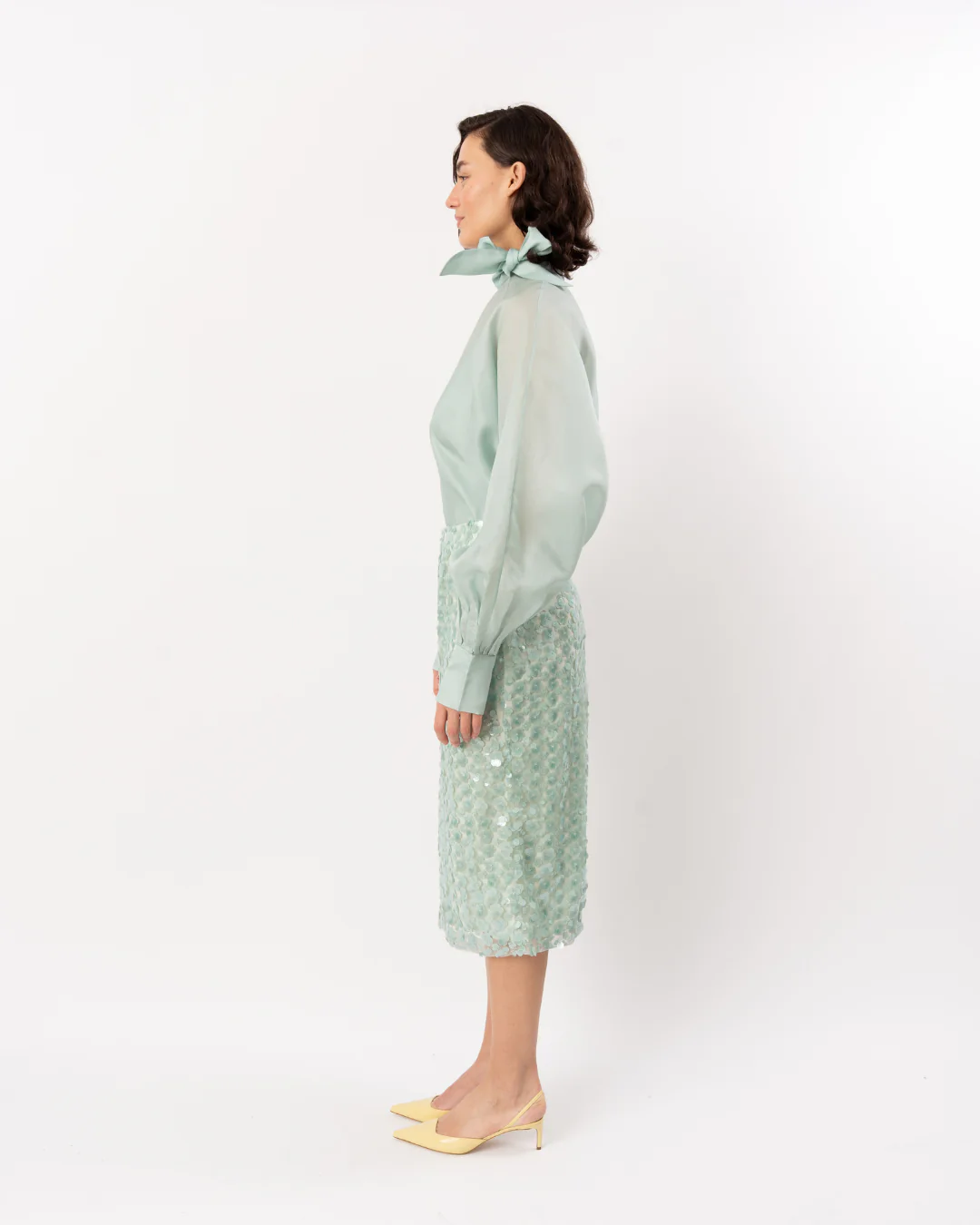 LA FUORI Chryalis Tie-Up Top - Mint - Image 4