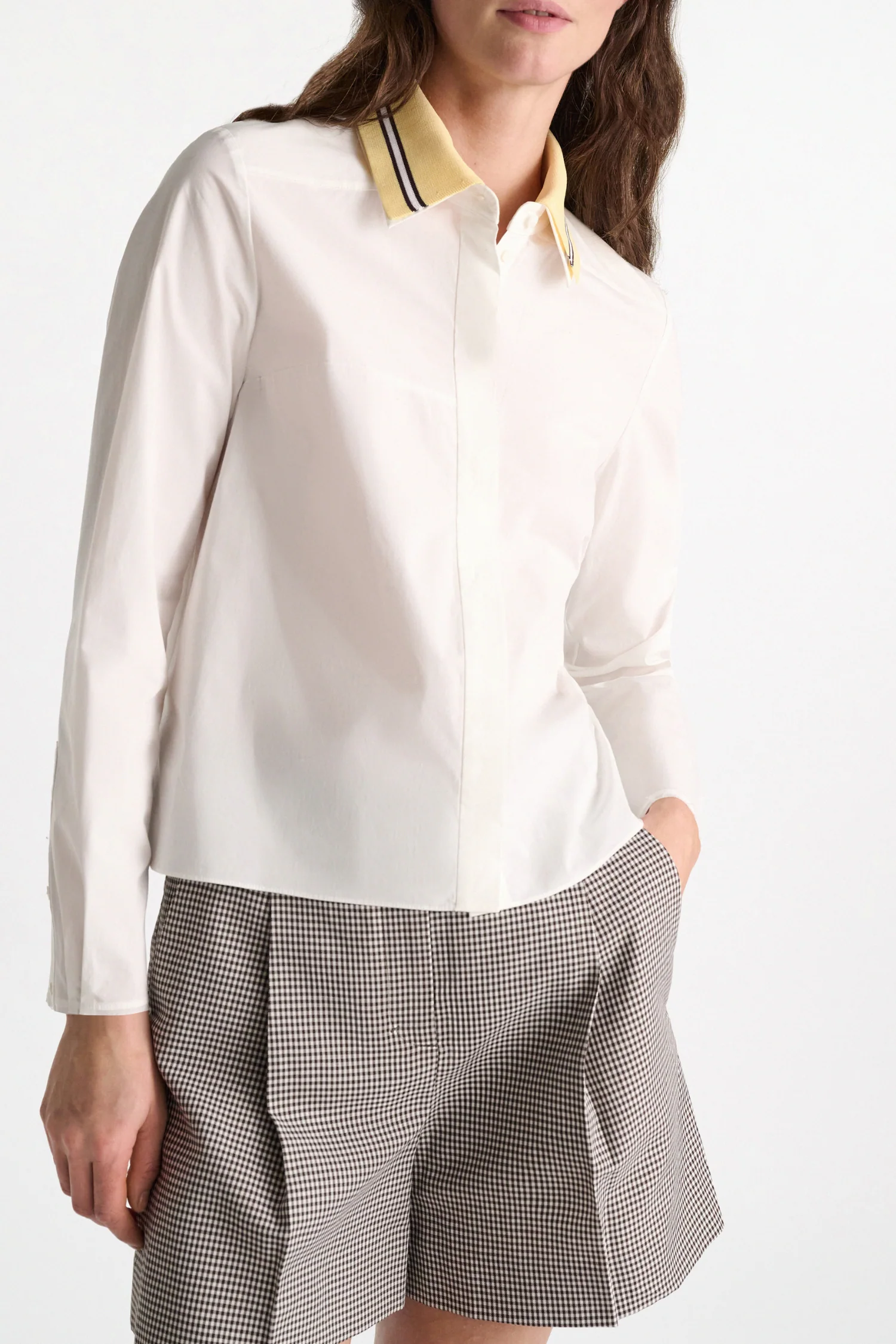 Dorothee Schumacher Poplin Power Blouse - White/Lemon - Image 2