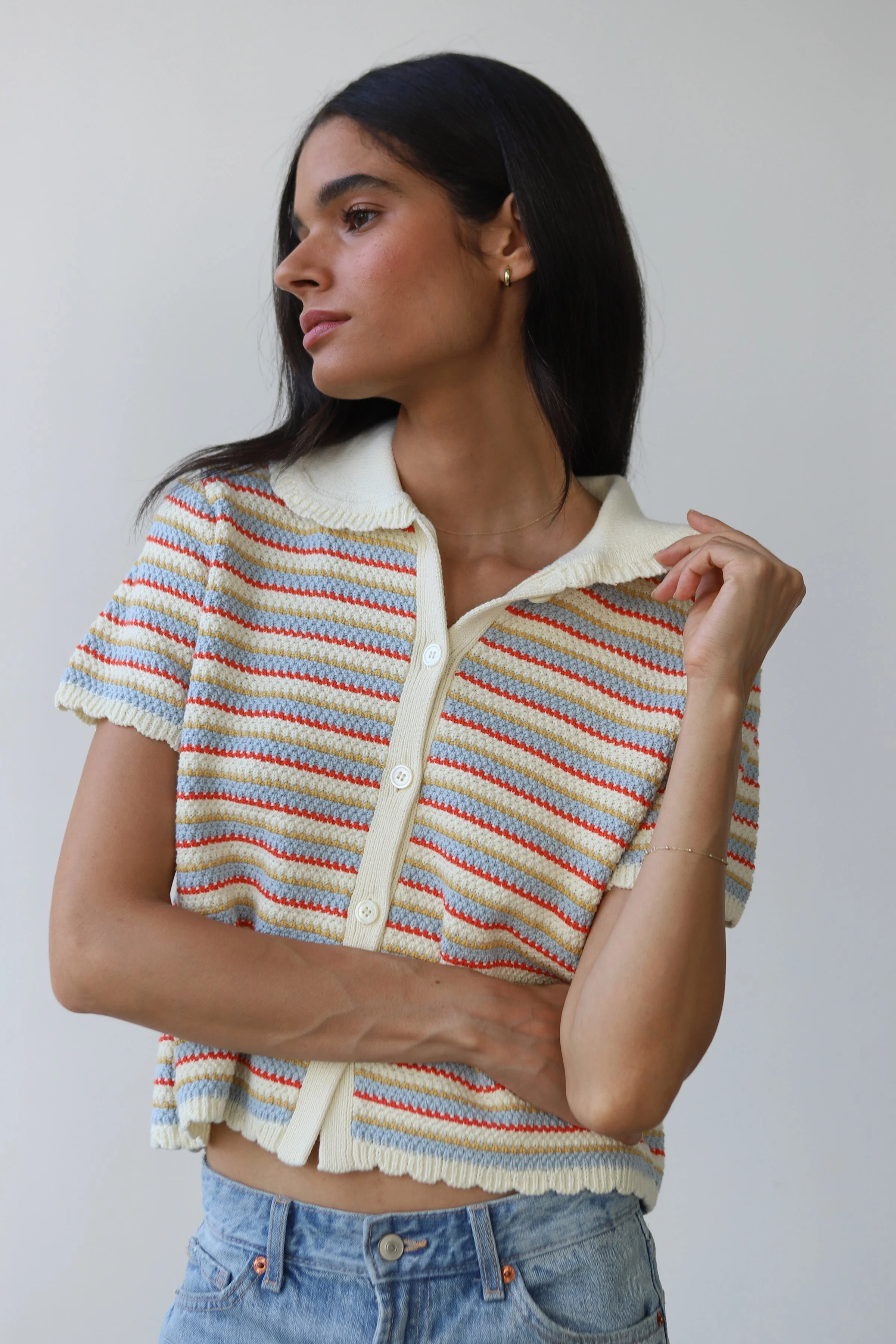 Callahan Knitwear Mai Crochet Polo - Image 2