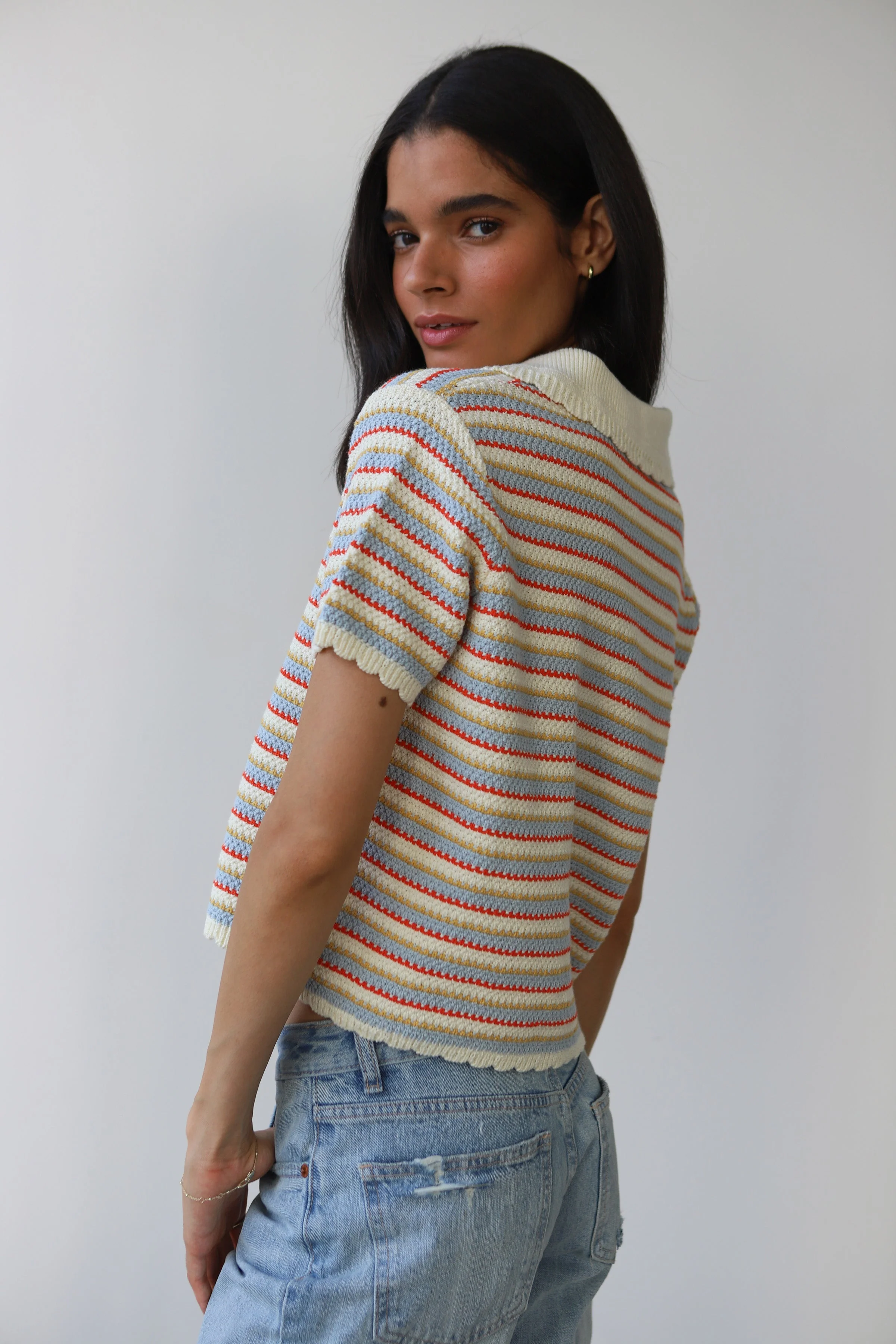 Callahan Knitwear Mai Crochet Polo - Image 3