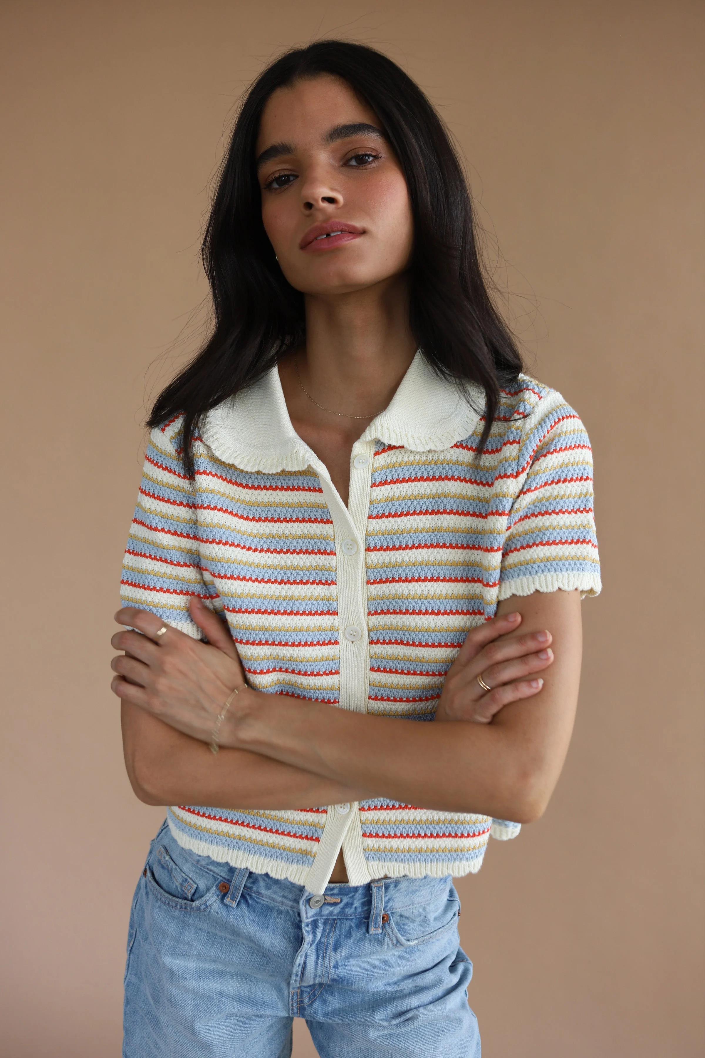 Callahan Knitwear Mai Crochet Polo - Image 5
