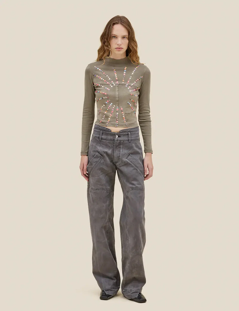 ECKHAUS LATTA Lapped Baby Turtleneck Top - Image 4
