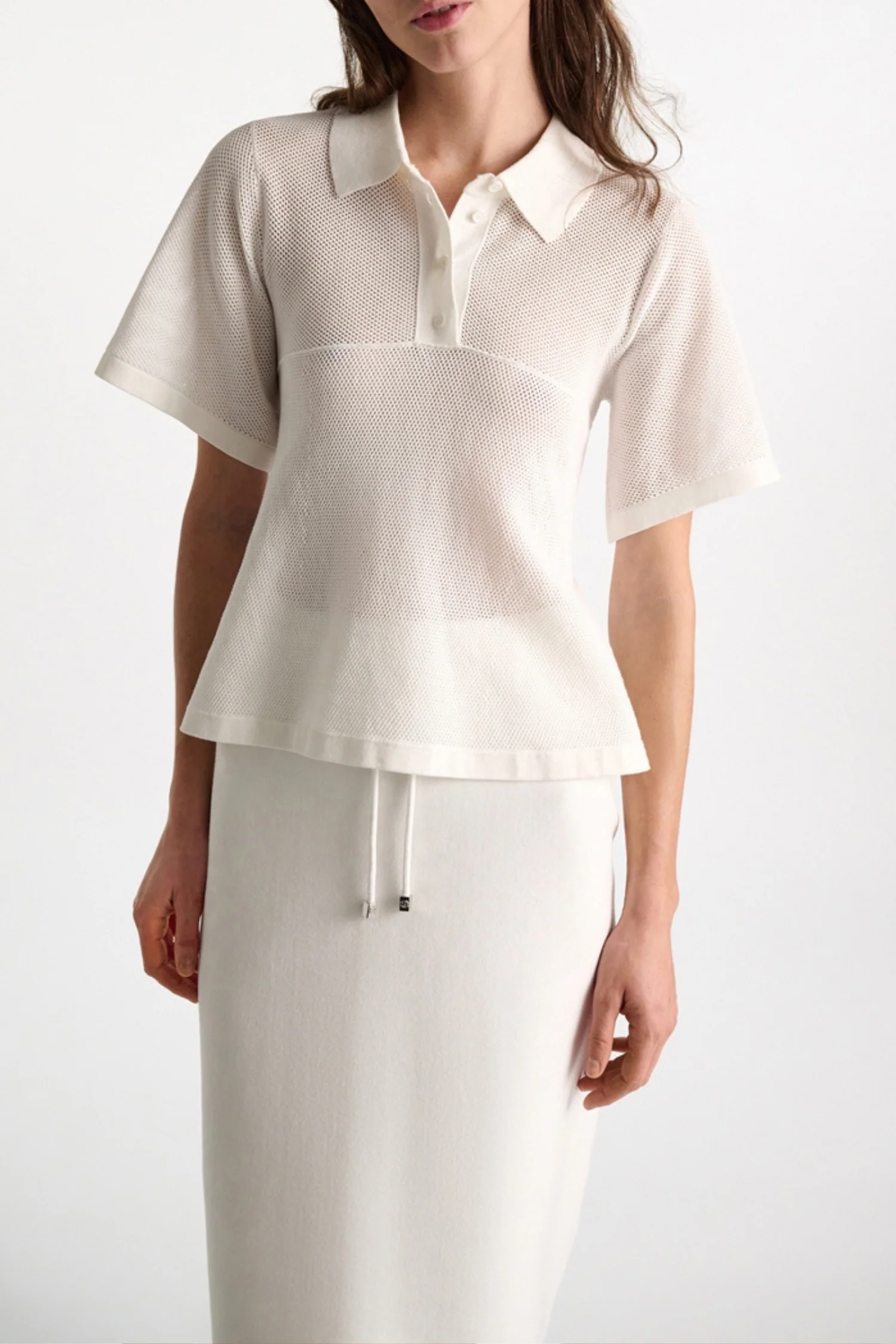 Dorothee Schumacher Cotton Coolness Mesh Top - White - Image 2