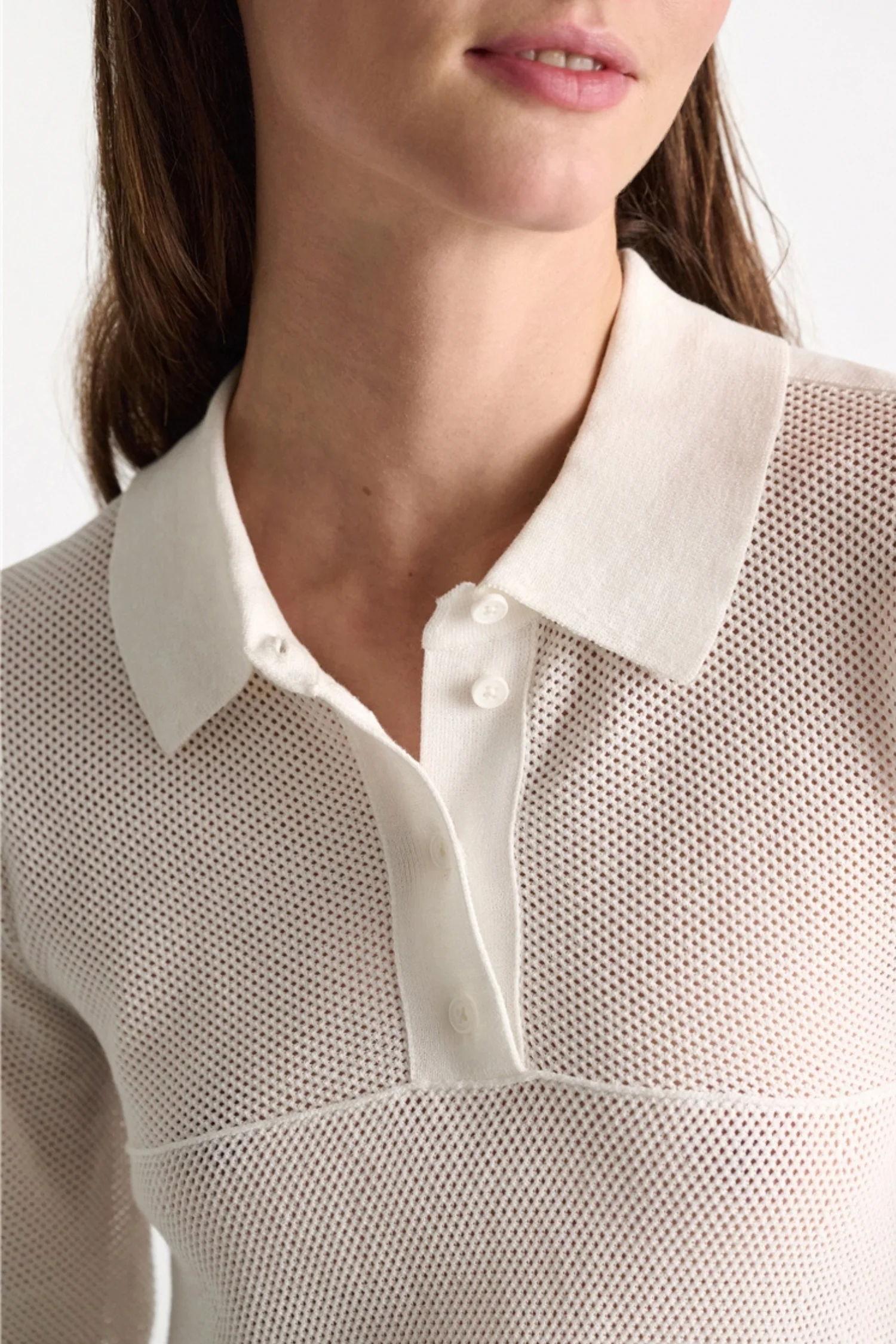 Dorothee Schumacher Cotton Coolness Mesh Top - White - Image 3