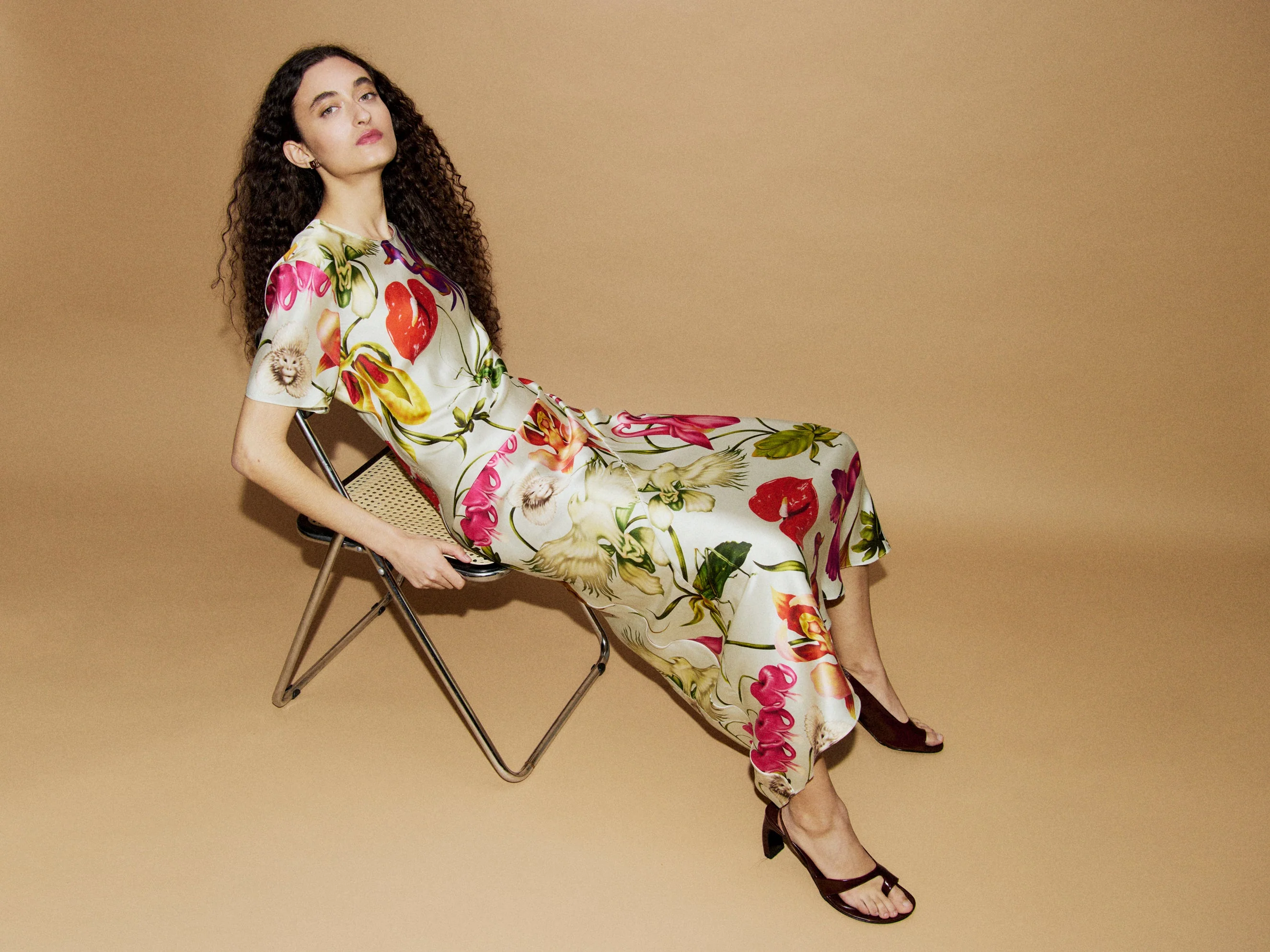 Silk Laundry Bias Dress in Wonderland Dress - Image 3