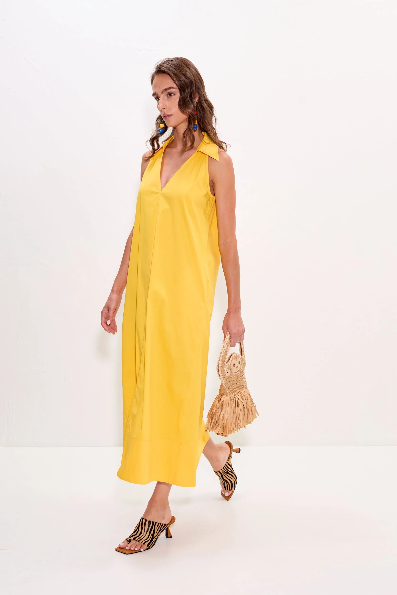 Simon Miller Nava Poplin Midi Dress - Sungold - Image 4