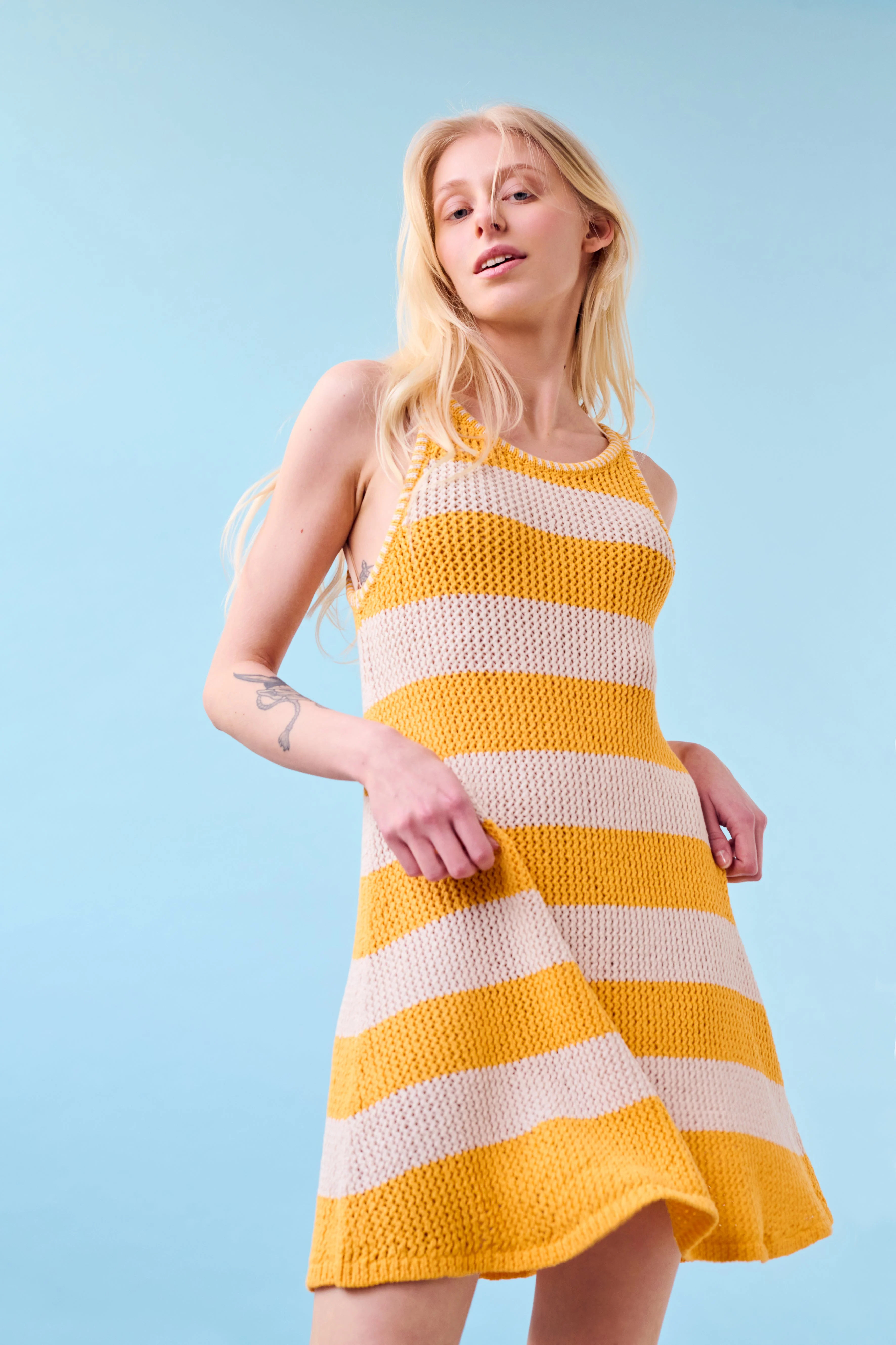 Gigi Knitwear Mesh Cotton Tank Dress - Image 3