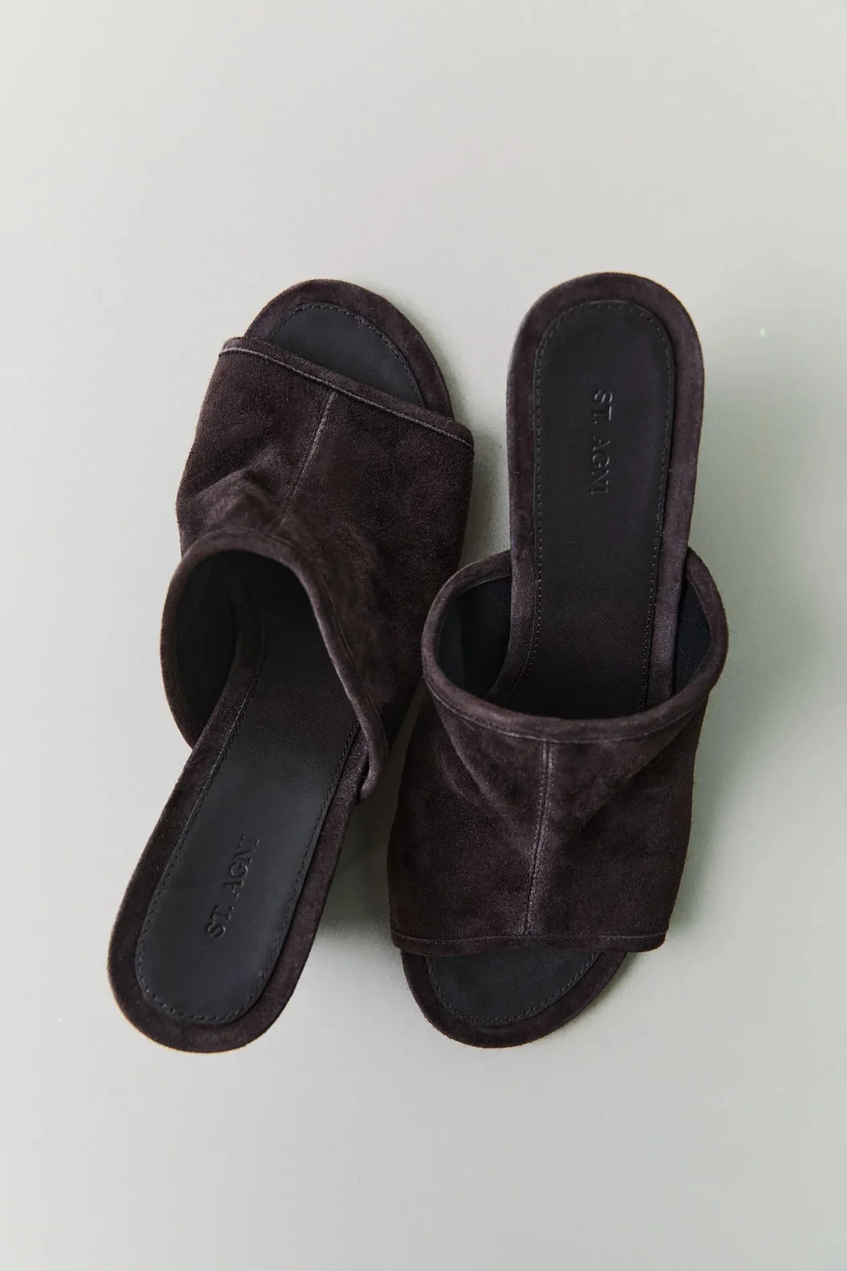 St. Agni Suede Bandeau Wedge Mules - Image 2