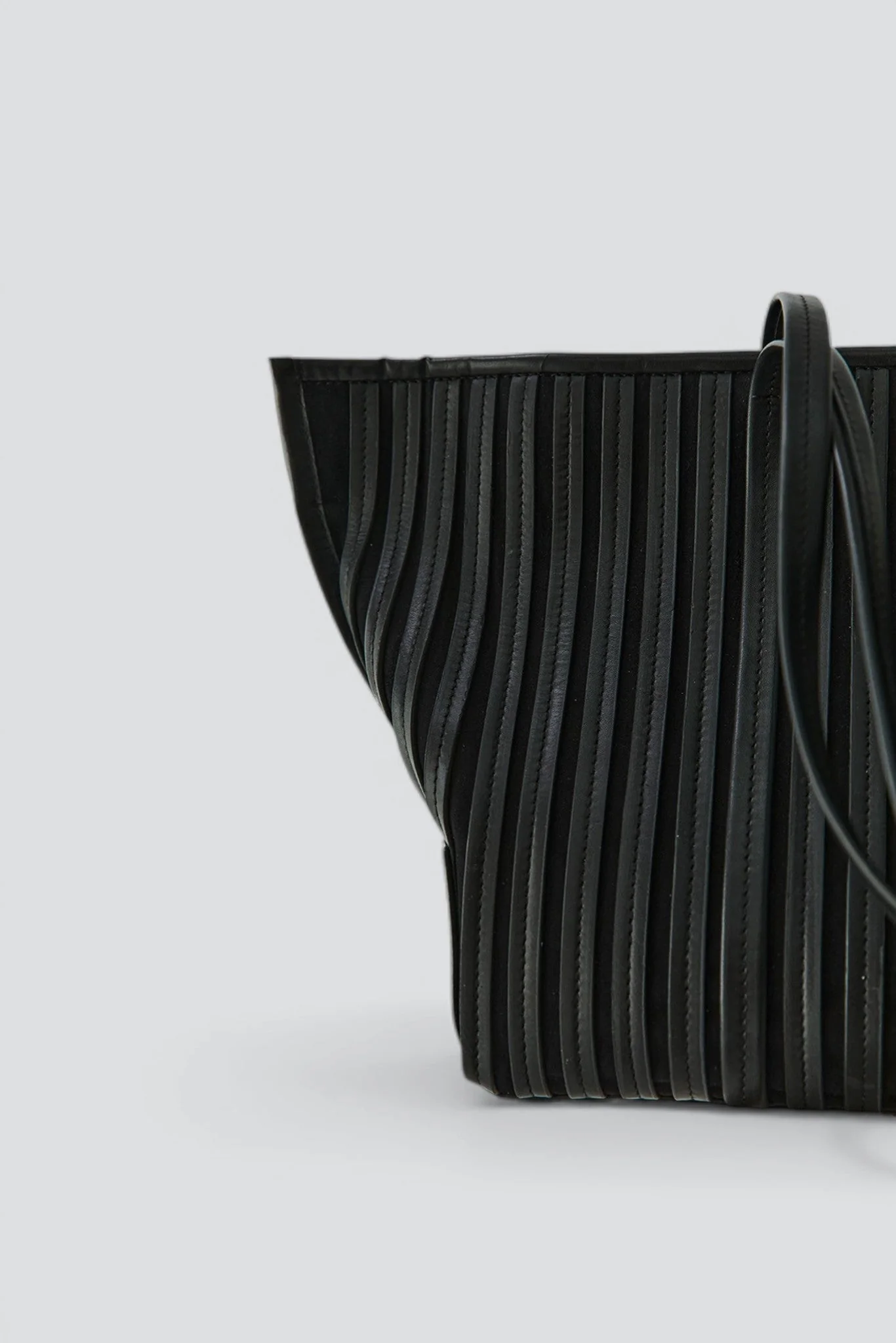 St. Agni Black Linea Stitch Bateau Tote Bag - Image 3