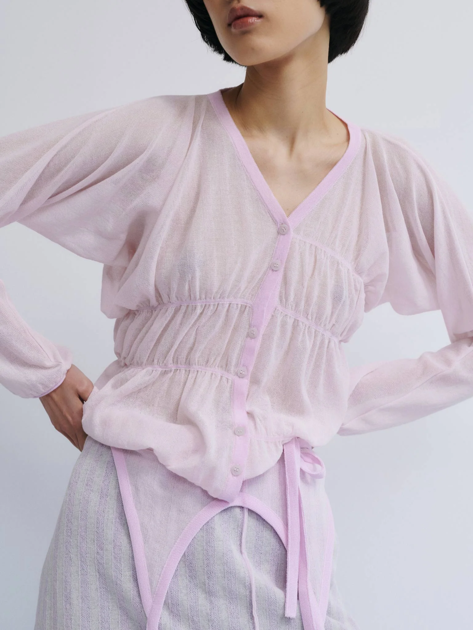 Rus Oboro Cardigan - Pale Pink - Image 4