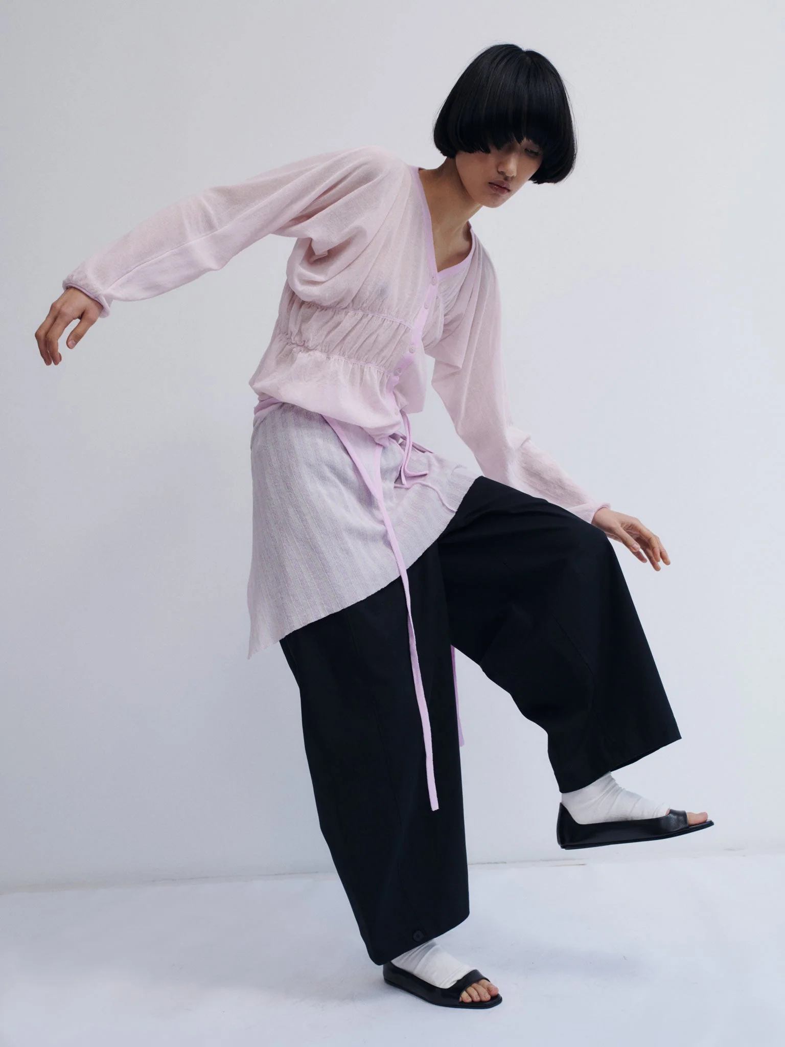 Rus Oboro Cardigan - Pale Pink - Image 5