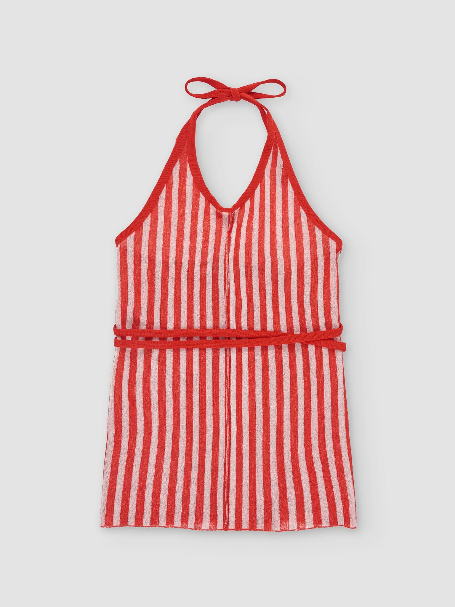 Rus Sakkaku Striped Apron Top - Tomate - Image 2