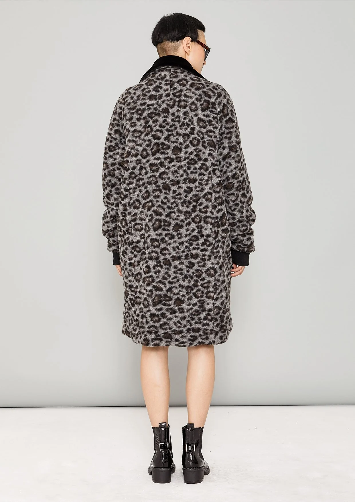 Berenik FUR LINING WOOL COATING COAT - animal print - Image 5