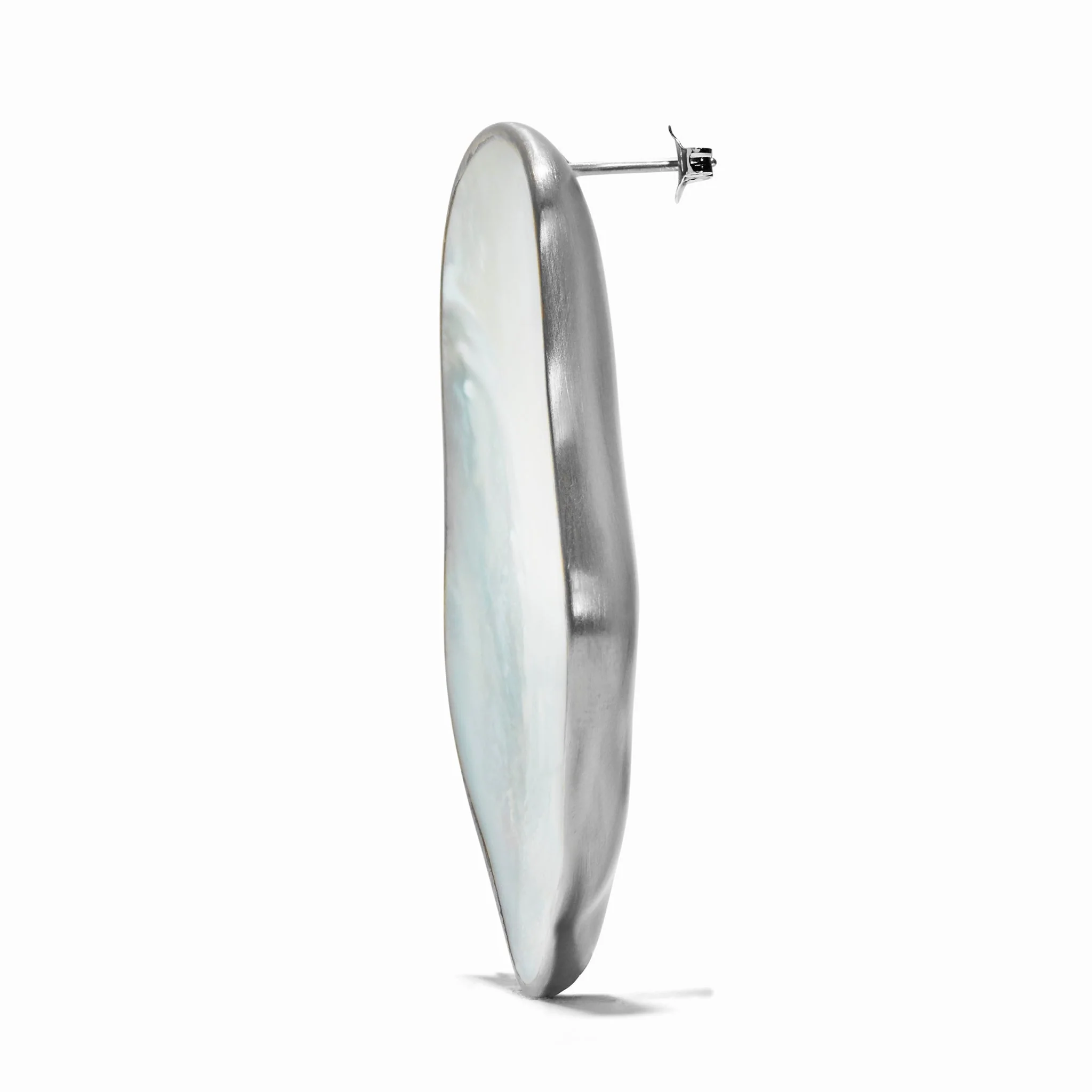 MING YU WANG Wynona Earrings - Silver/Mother of Pearl Inlay - Image 3