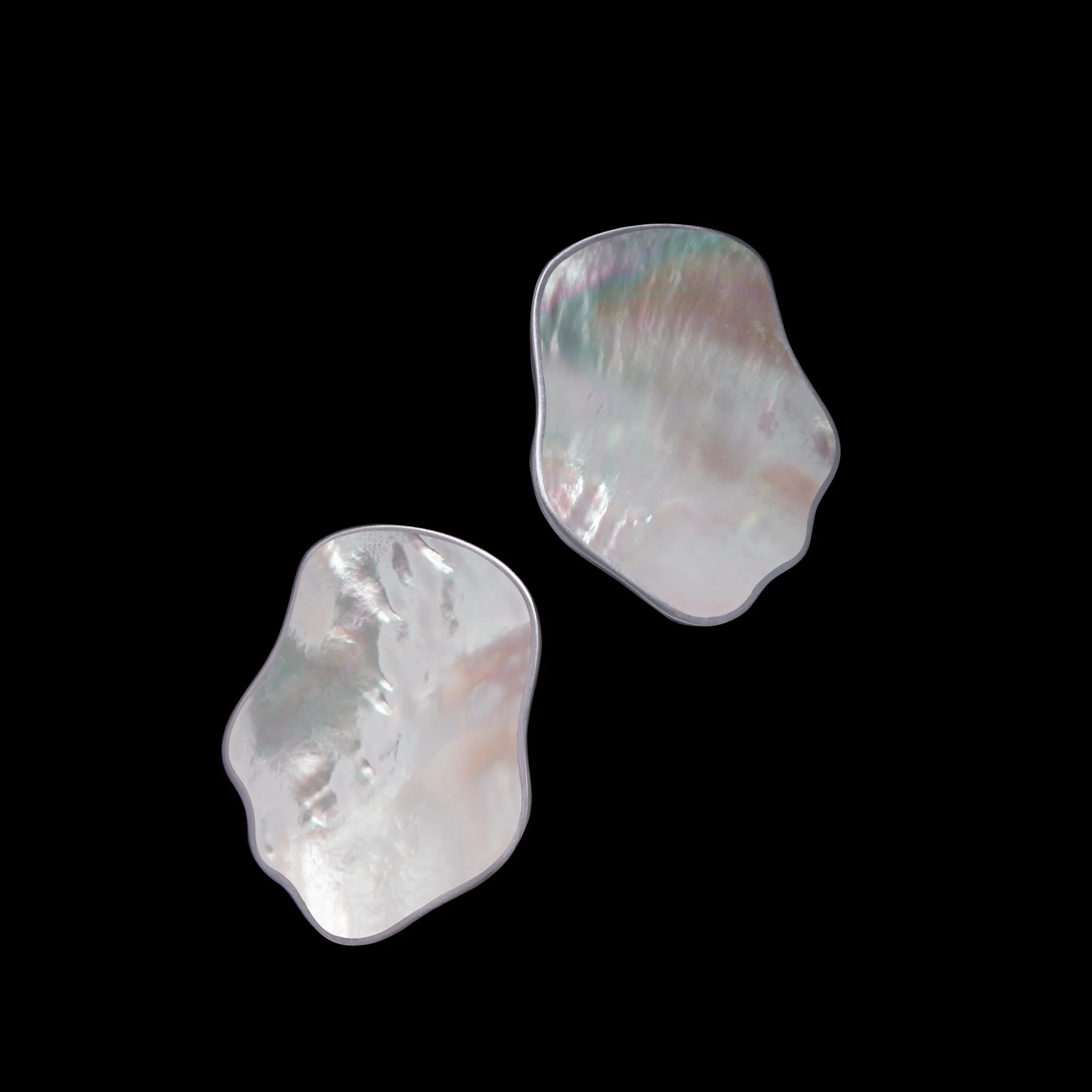 MING YU WANG Wynona Earrings - Silver/Mother of Pearl Inlay - Image 5