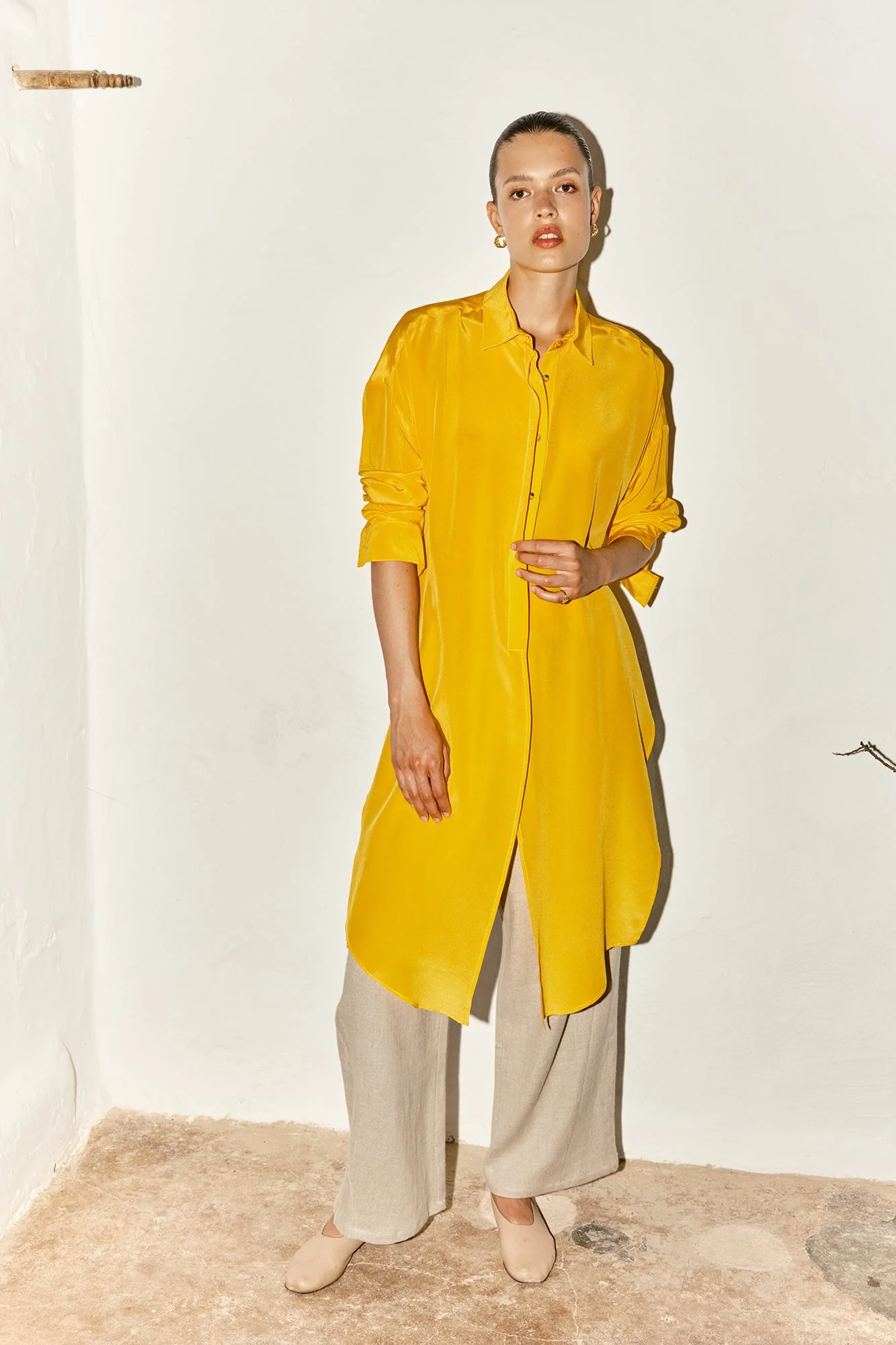 Datura Silk Lola Blouse - Citric Orange - Image 3