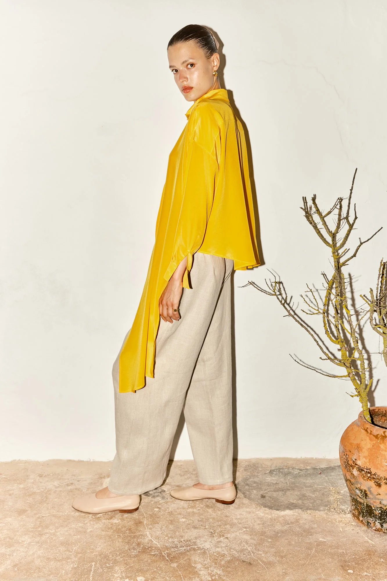 Datura Silk Lola Blouse - Citric Orange - Image 4