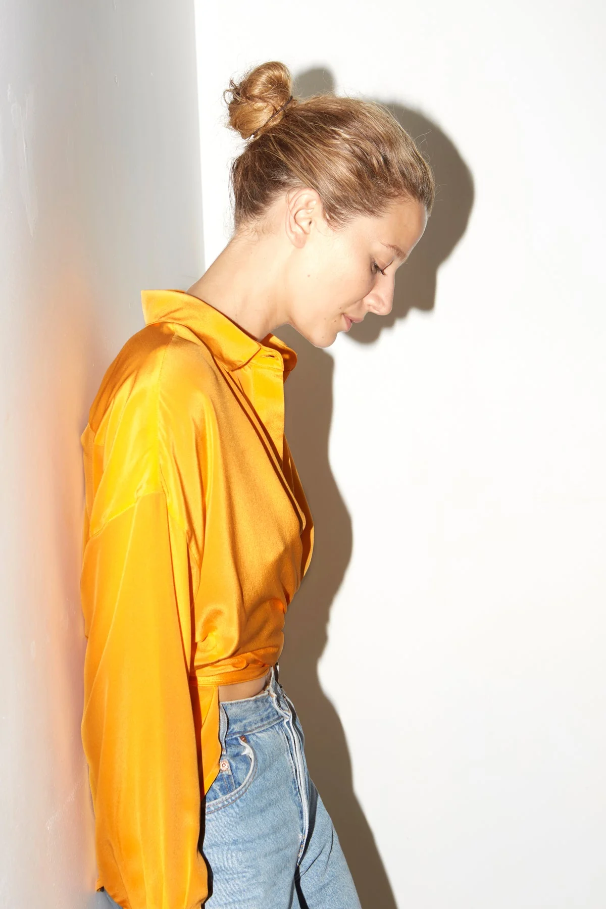 Datura Silk Lola Blouse - Citric Orange - Image 7
