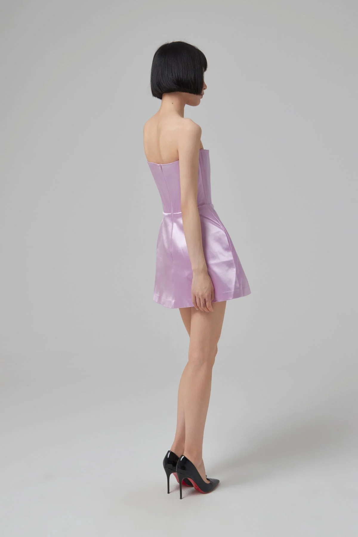 ALEX PERRY Briar Duchess Satin Strapless Dress - Lilac - Image 5