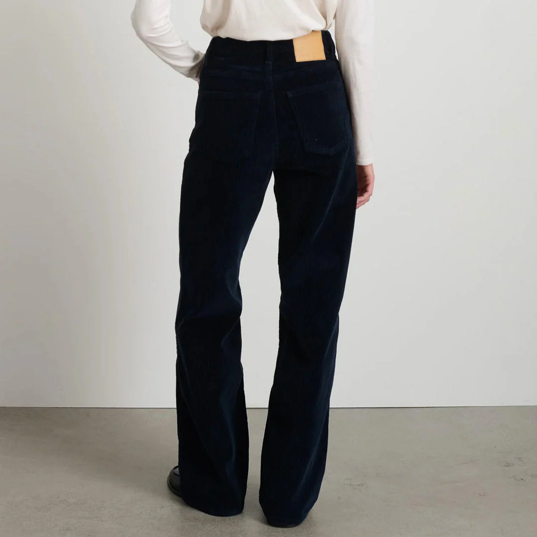 B Sides Elissa Long Trousers - Marine Corduroy - Image 2