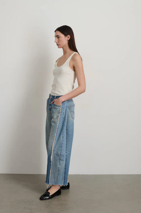 B Sides Tattered Lace Vintage Lasso Jeans - Vintage Indigo - Image 3