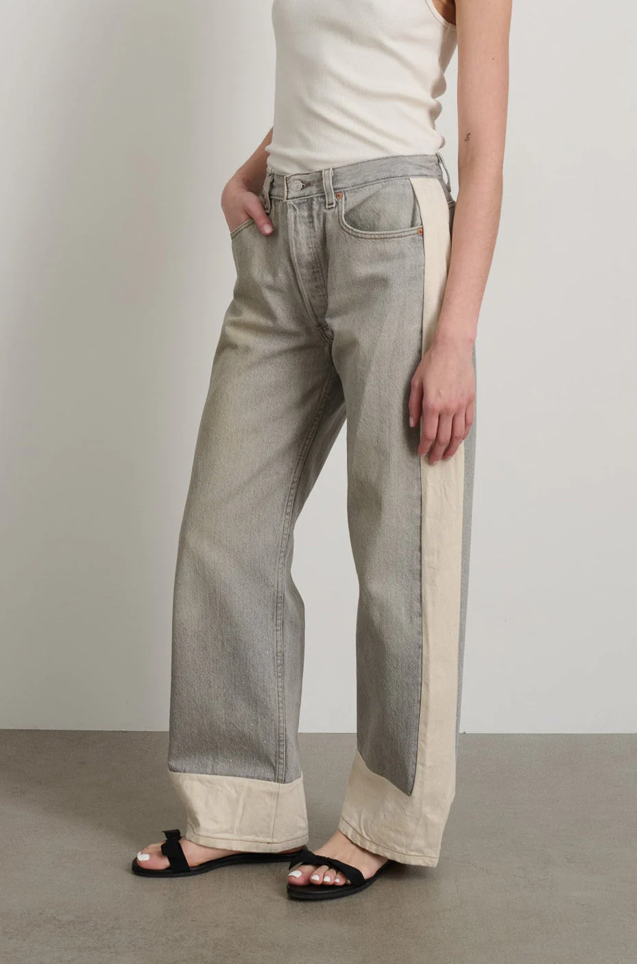 B Sides Vintage Grey Slouch Jean - Vintage Grey - Image 2