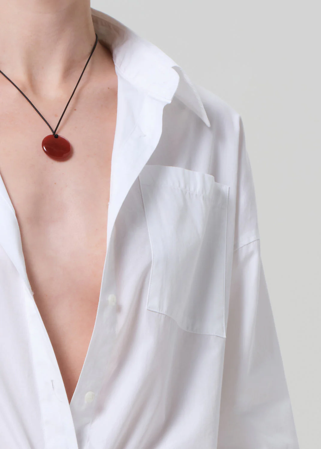 Citizens of Humanity Frances Cropped Cape Button Up Shirt - Optic White - Image 6
