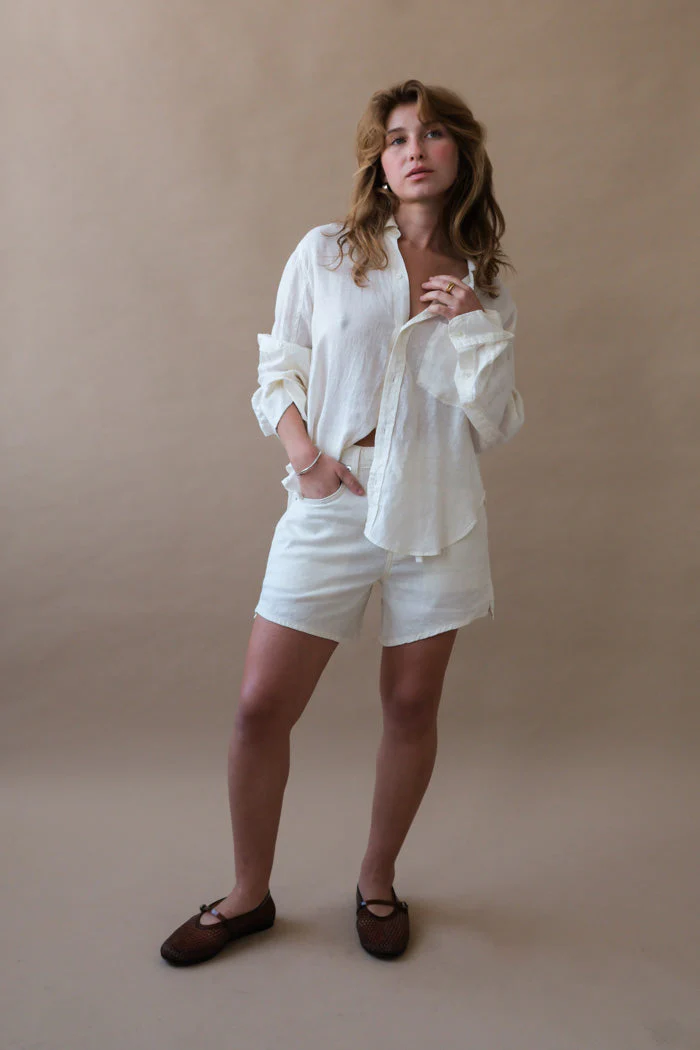 Citizens of Humanity Kayla Shrunken Shirt - Vanilla - Image 5