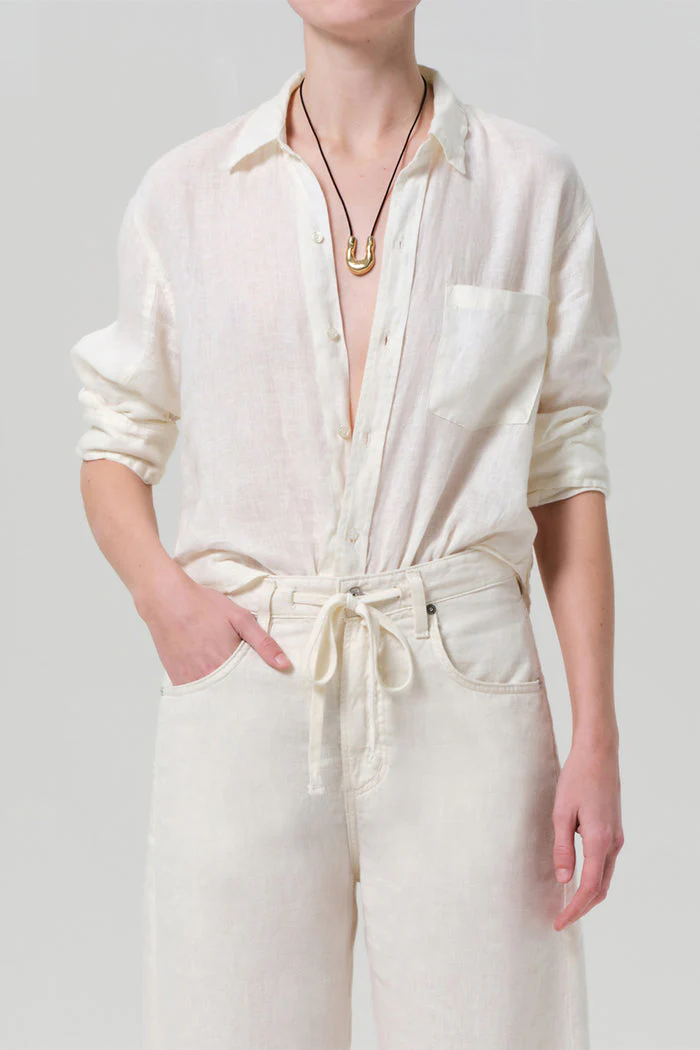 Citizens of Humanity Kayla Shrunken Shirt - Vanilla - Image 6