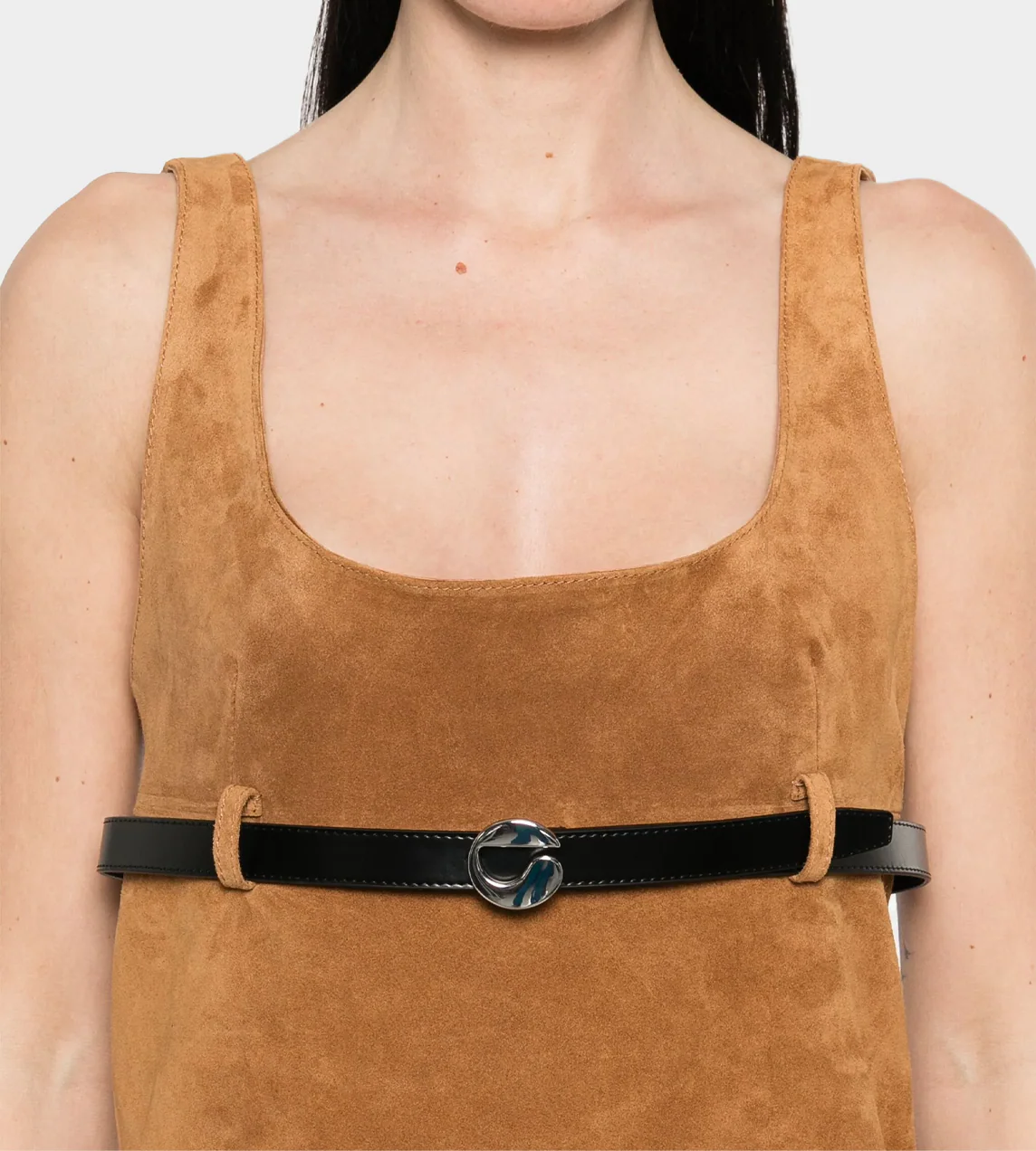 Coperni Belted Suede Mini Dress - Image 3