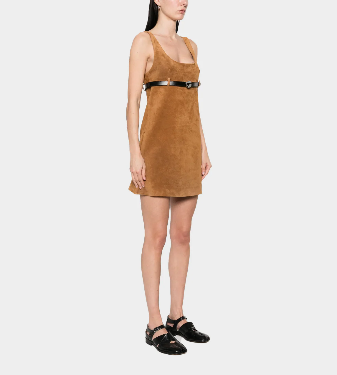 Coperni Belted Suede Mini Dress - Image 4
