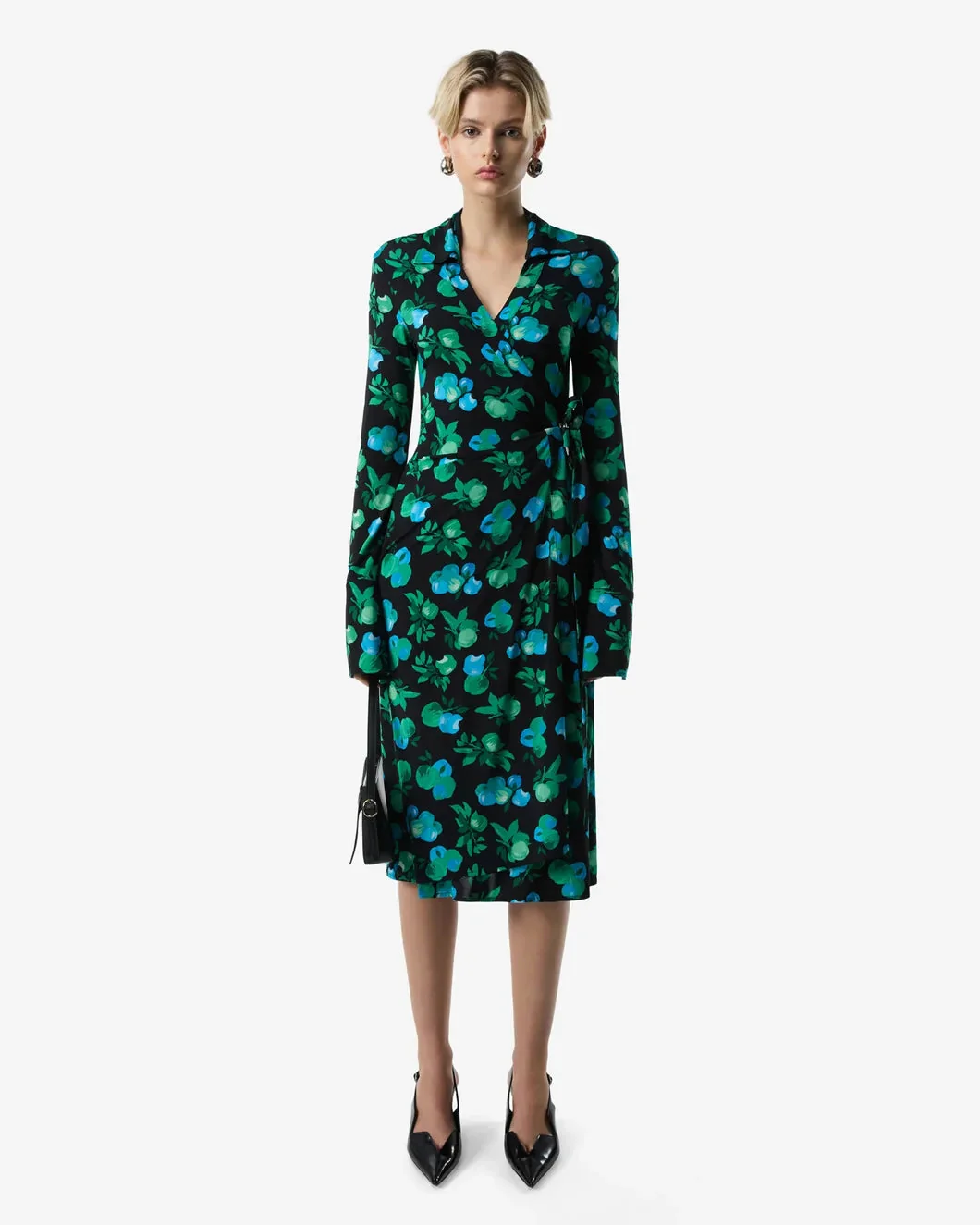 Coperni C-Logo Print Wrap Blouse Dress - Print Blue Apples - Image 3