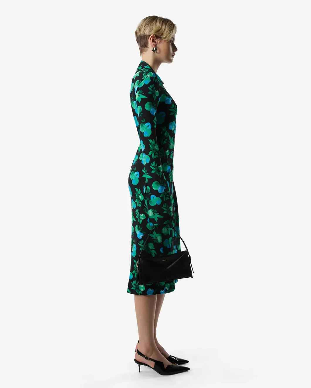 Coperni C-Logo Print Wrap Blouse Dress - Print Blue Apples - Image 4