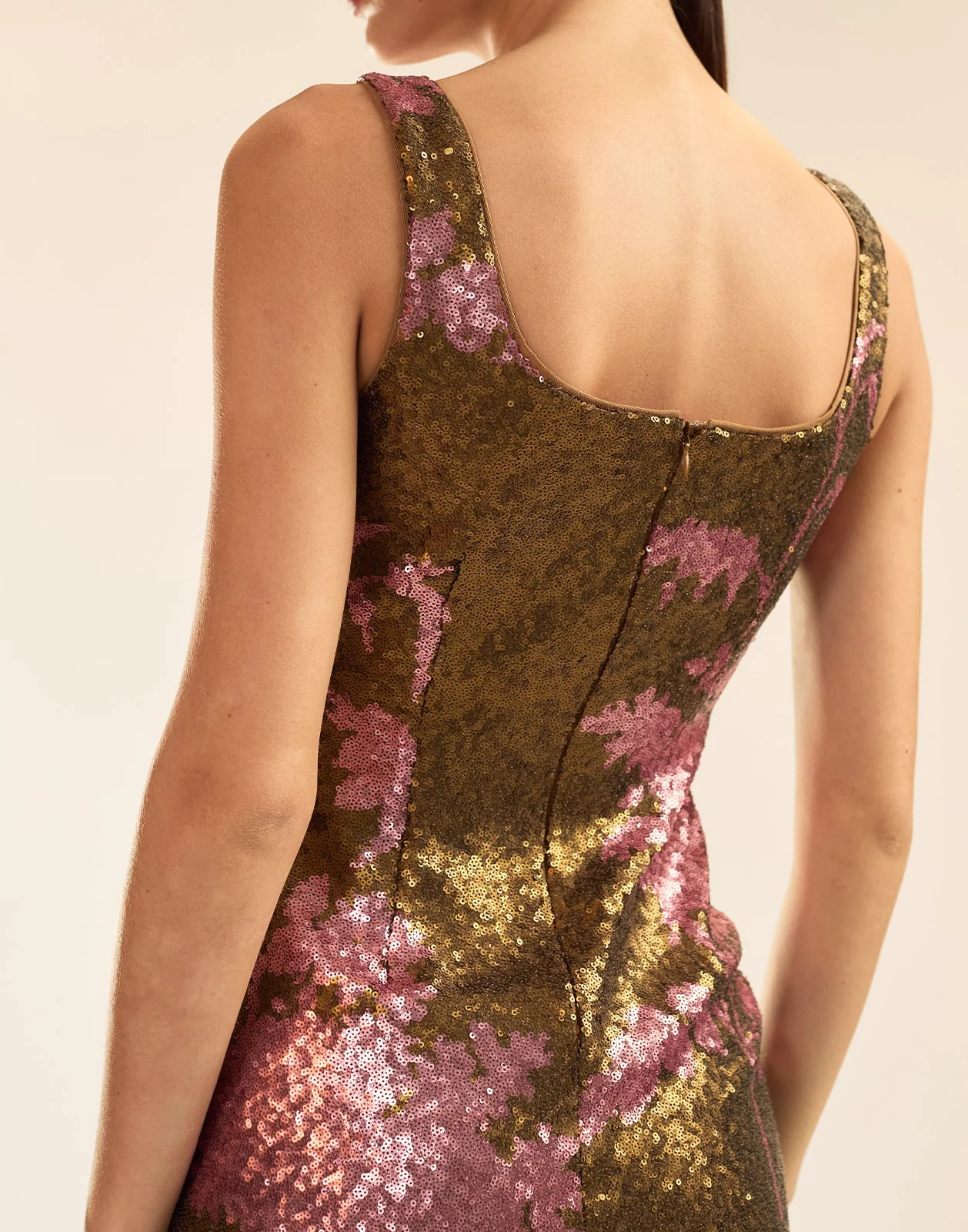 Cynthia Rowley Golden Hour Sequin Dress - Caramel - Image 5