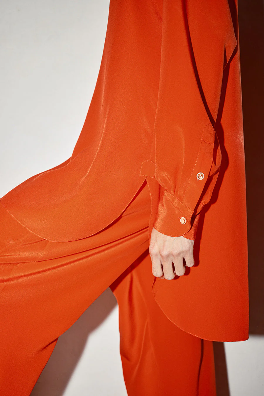 Datura Silk Paul Blouse - Flame - Image 3