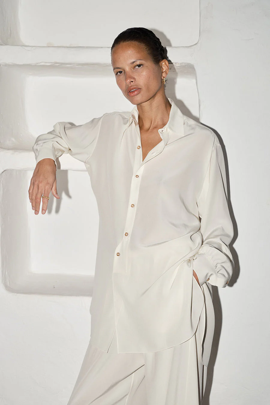 Datura Silk Paul Blouse - Nata - Image 3