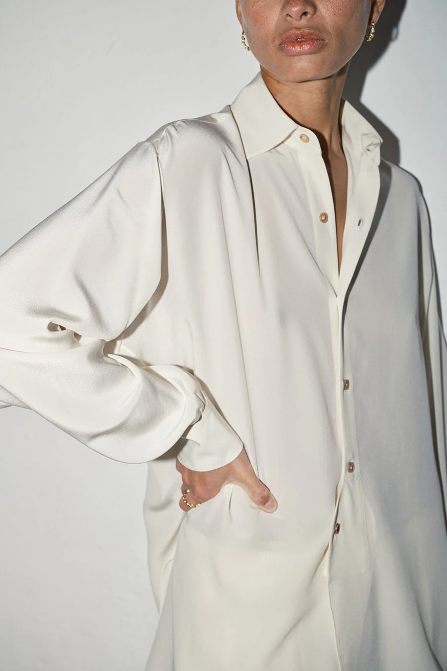 Datura Silk Paul Blouse - Nata - Image 7
