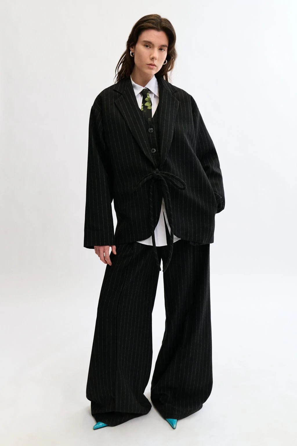 Eliza Faulkner Mara Coat Black Pinstripe - Image 3
