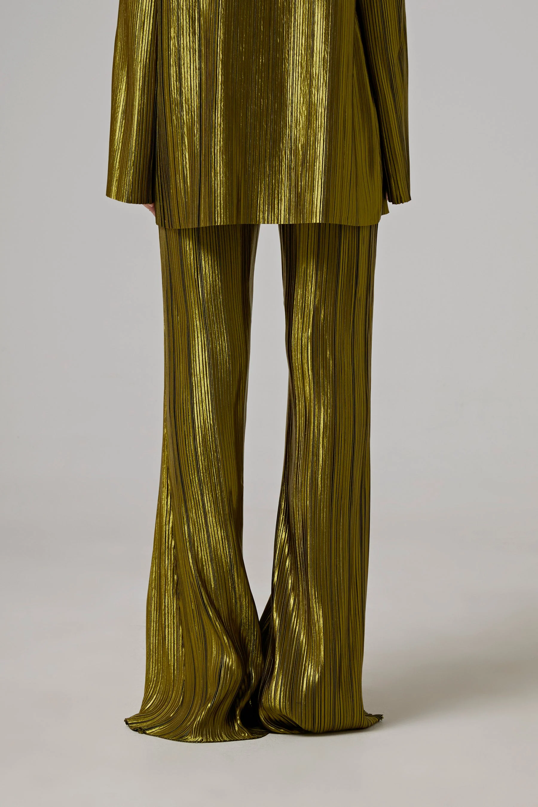GALVAN LONDON NUAGE PLEATED TROUSER - OLIVE - Image 3