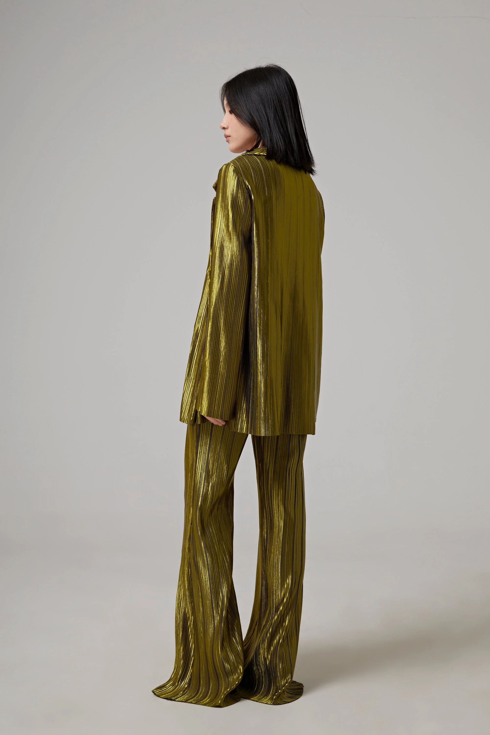 GALVAN LONDON NUAGE PLEATED TROUSER - OLIVE - Image 5