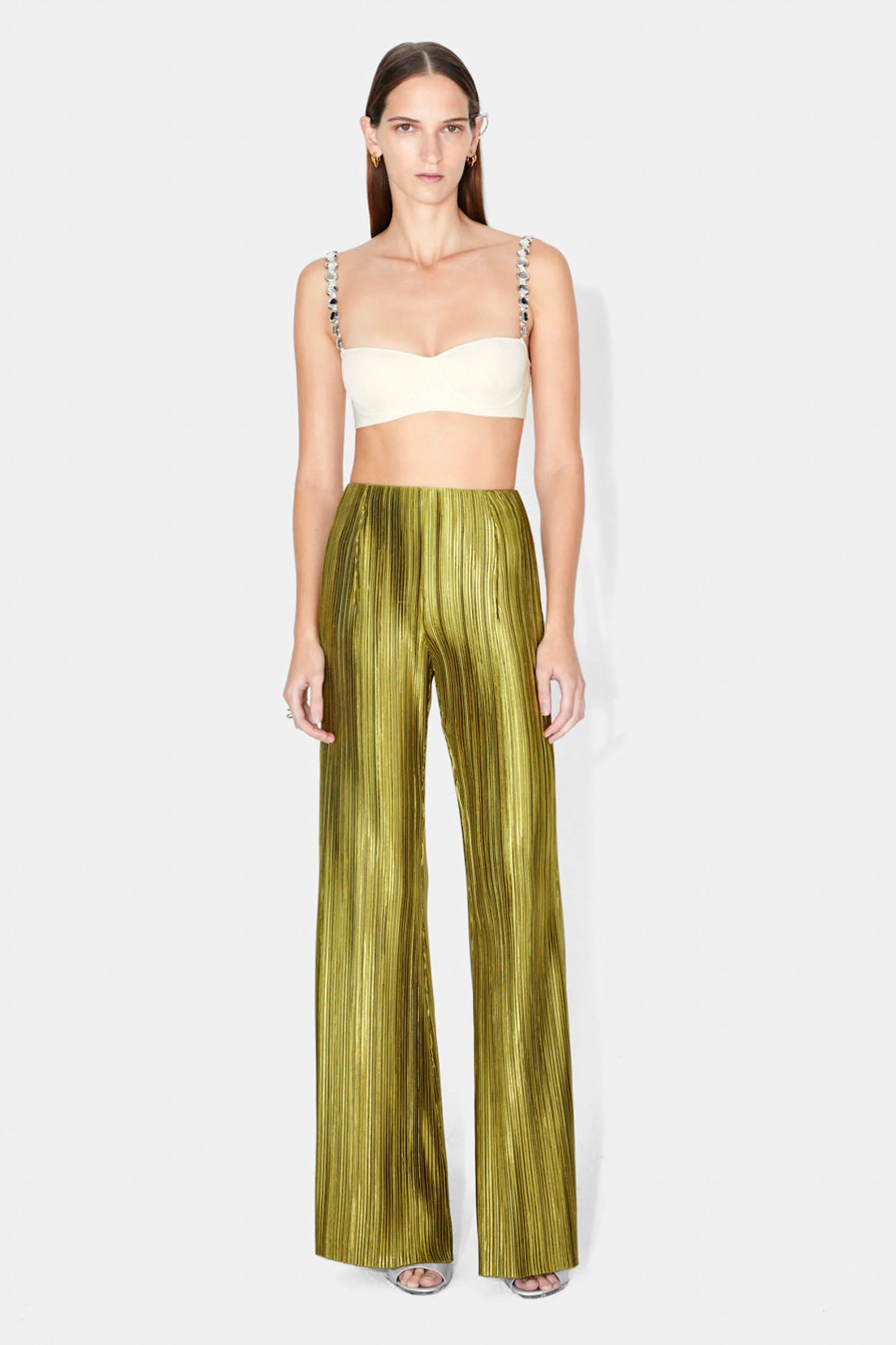 GALVAN LONDON NUAGE PLEATED TROUSER - OLIVE - Image 6