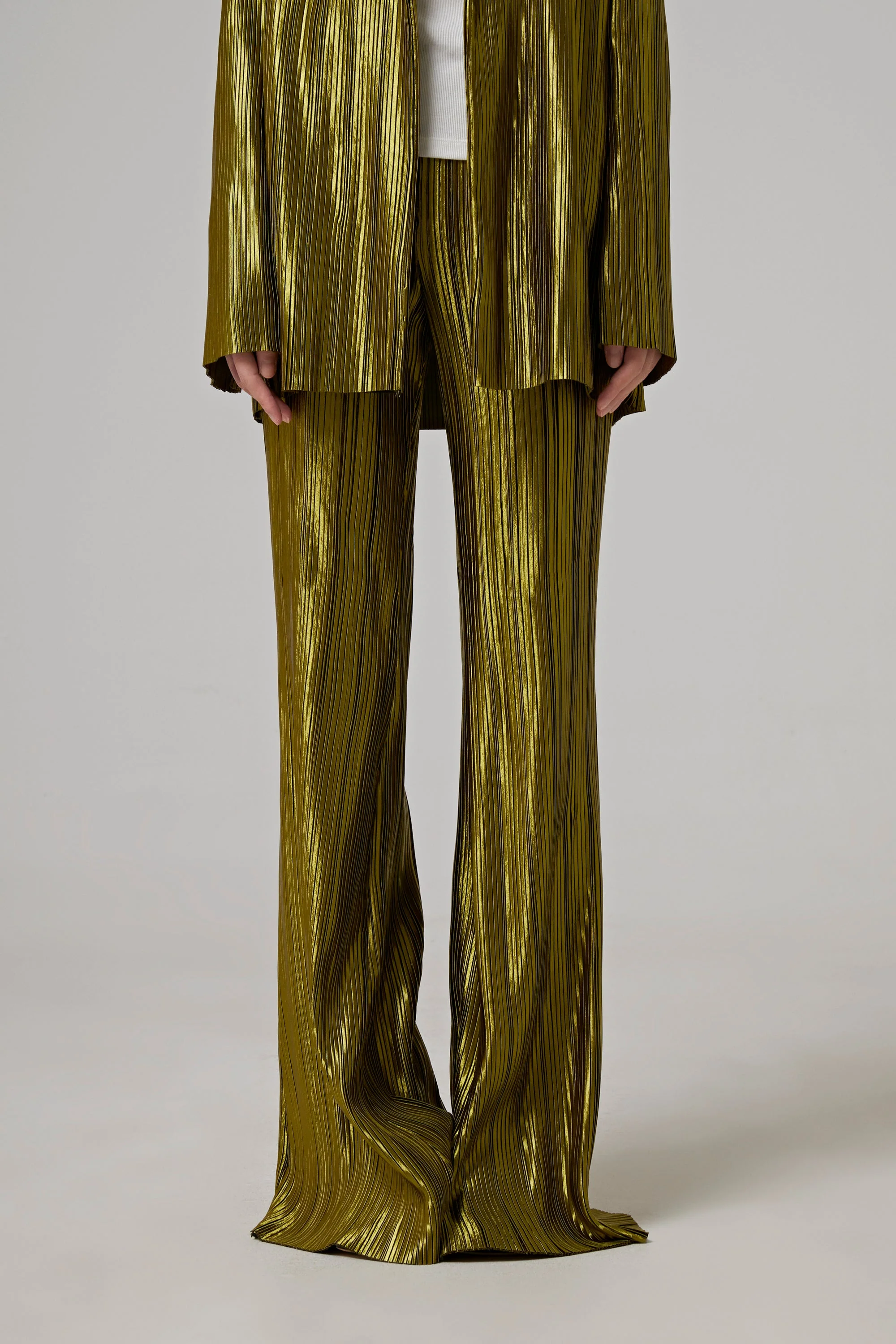 GALVAN LONDON NUAGE PLEATED TROUSER - OLIVE - Image 7